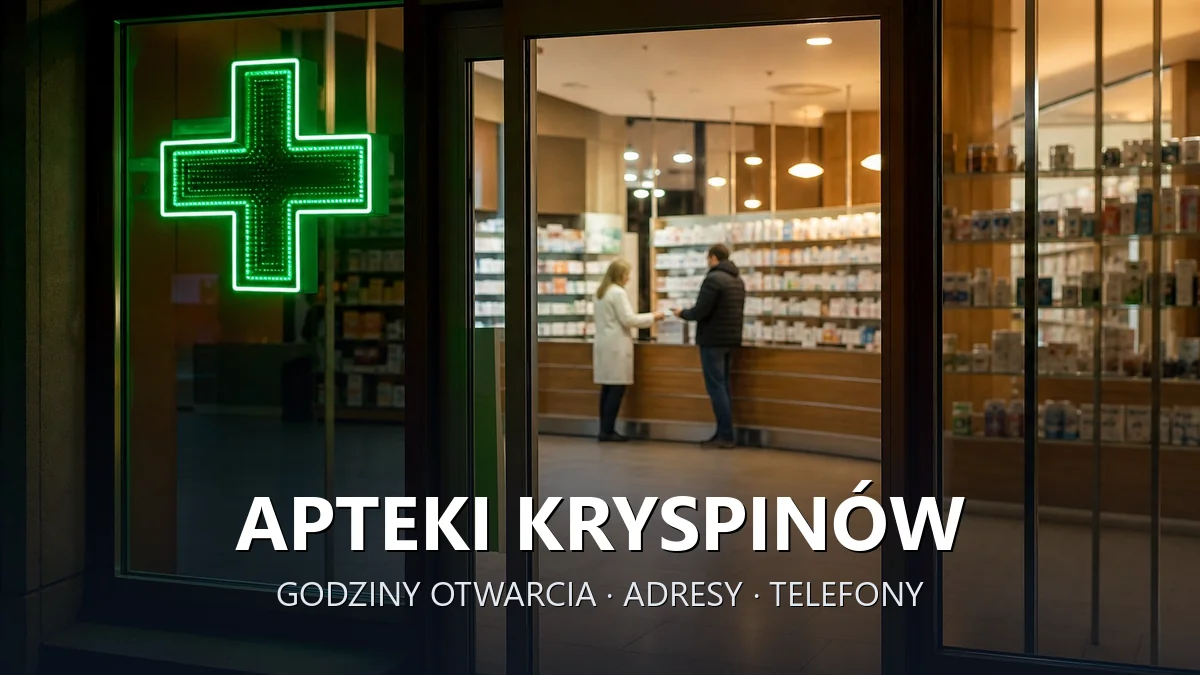 Apteki Kryspinów, gmina Liszki, powiat krakowski - adresy, telefony, godziny otwarcia