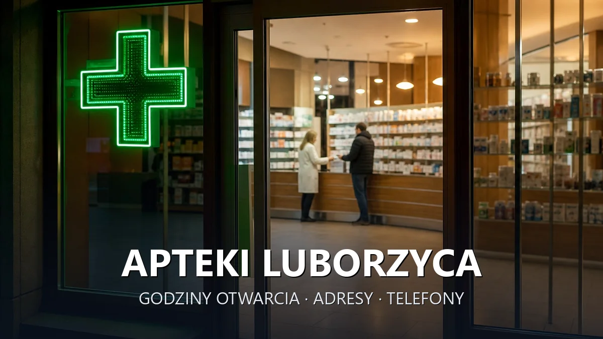 Apteki Luborzyca, gmina Kocmyrzów-Luborzyca, powiat krakowski - adresy, telefony, godziny otwarcia