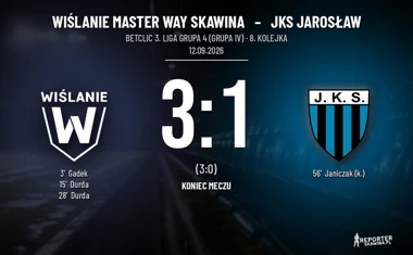 [PIŁKA NOŻNA] Betclic 3. Liga Grupa 4 (Grupa IV): Wiślanie Master Way Skawina – JKS Jarosław 3:1