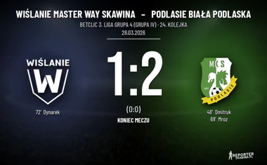 [PIŁKA NOŻNA] Wiślanie Master Way Skawina – Podlasie Biała Podlaska 1:2 w Betclic 3. Lidze Grupa 4 (Grupa IV)