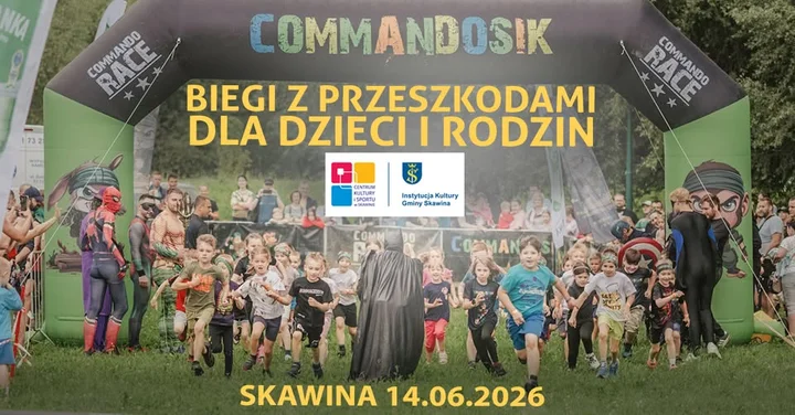 Grafika promocyjna wydarzenia Biegi z przeszkodami Commandosik i Commando Family — Skawina, 14 czerwca 2026