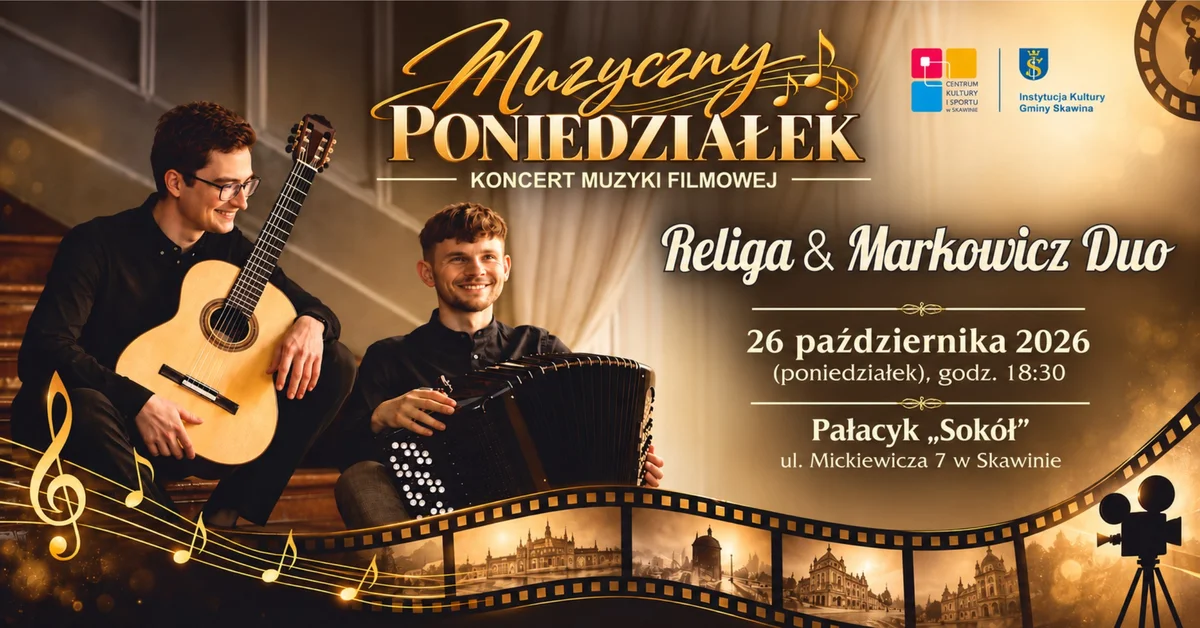 Grafika promocyjna wydarzenia Muzyczny Poniedziałek: Filmowe brzmienia