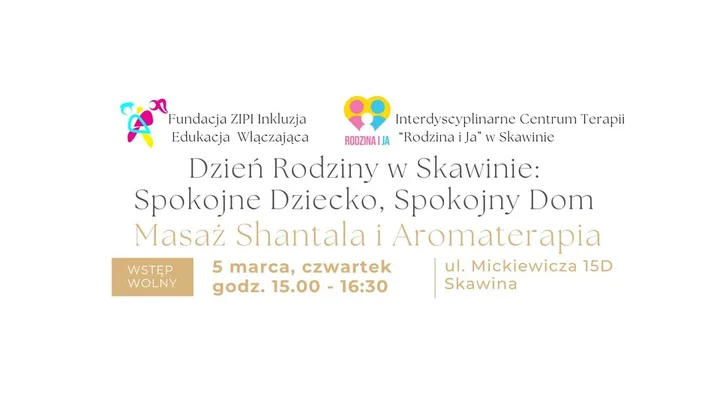 Grafika promocyjna wydarzenia Spokojne Dziecko, Spokojny Dom — Dzień Rodziny w Skawinie