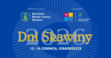Grafika promocyjna wydarzenia Dni Skawiny 2026: dwa dni koncertów, emocji i zabawy nad Starorzeczem Skawinki