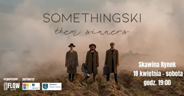 Grafika promocyjna wydarzenia Somethingski Trio w Skawinie – koncert z folkiem, rockiem i sporą dawką energii