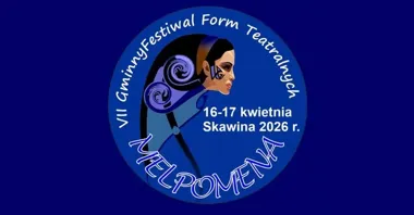 Grafika promocyjna wydarzenia Melpomena 2026 — Gminny Festiwal Teatralny dla dzieci i młodzieży w Skawinie