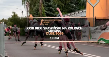 Grafika promocyjna wydarzenia XXIII Bieg Skawiński Na Rolkach wraca do Skawiny