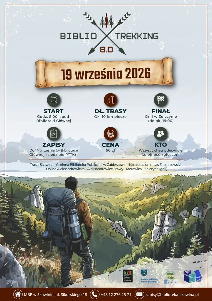 Z biblioteki na szlak - Biblio-Trekking 8.0 zabierze skawinian w teren