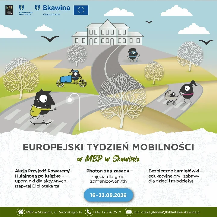 Skawina przesiada się na rower i hulajnogę - biblioteka zaprasza