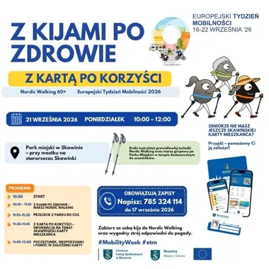 Seniorzy przejdą z kijkami przez park. Potem założą Skawińską Kartę Mieszkańca