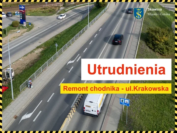 Remont wiaduktu przy ul. Krakowskiej. Zamknięty chodnik i zwężona jezdnia
