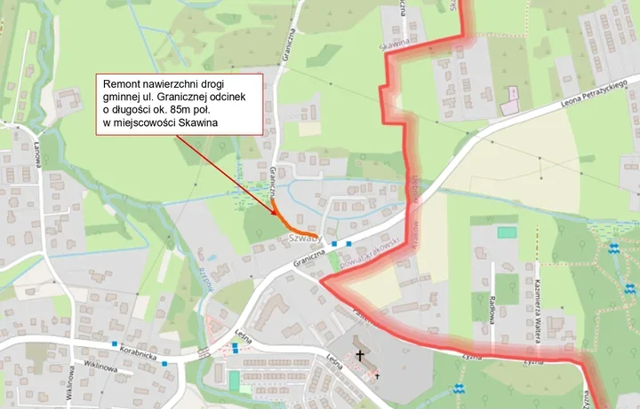 Remont Granicznej w Skawinie. Droga może być zamknięta przez 2–3 dni